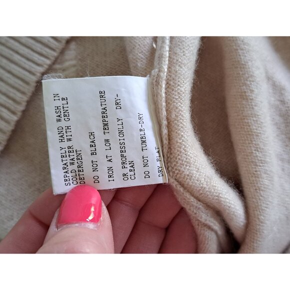 Philip Simmonds Men's Beige Cable Knit Cashmere Sweater Large Crewneck Luxury - Picture 11 of 11